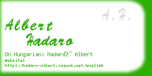 albert hadaro business card